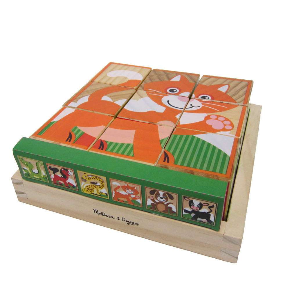 MY FIRST WOODEN CUBE PUZZLE - ANIMALS BY MELISSA & DOUG