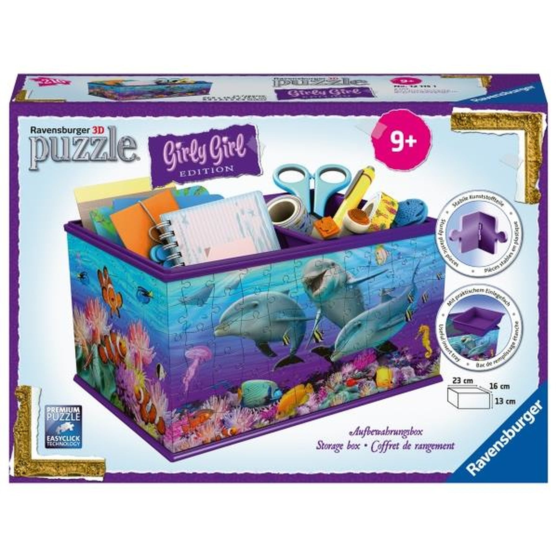 DOLPHINS STORAGE BOX 216 PIECE 3D PUZZLE GIRLY GIRL