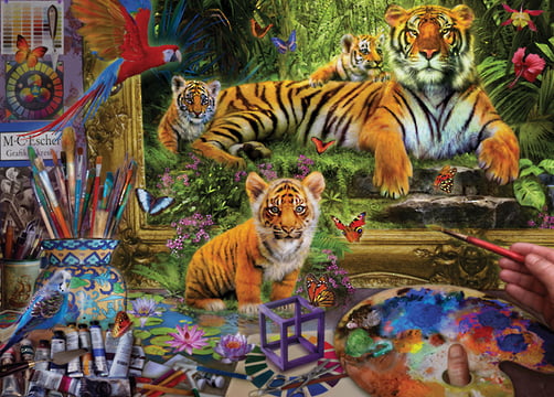 Tiger Painting 1000 PC jigsaw Puzzle