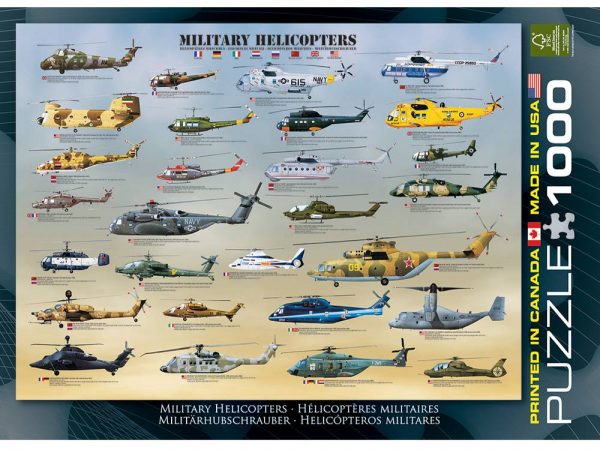 Military Helicopters 1000 PC Jigsaw Puzzles