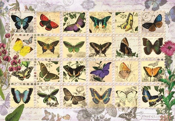 Butterfly Stamps 500 PC Jigsaw Puzzle