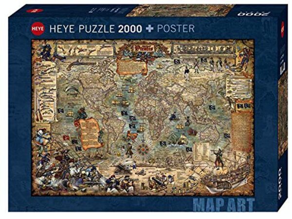 Map Art Pirate World 2000 Piece Puzzle - Heye
