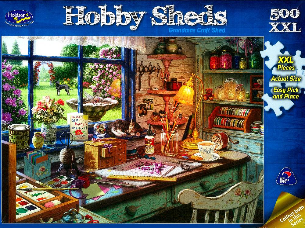 Jigsaw Puzzle Hobby Sheds Grandmas Craft Shed 500PC XXL
