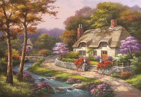 Spring Cottage 500 PC Jigsaw Puzzle