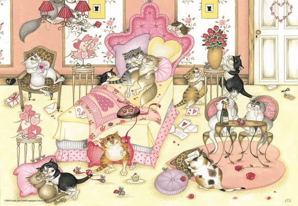 Valentines Day Cats 500 PC Jigsaw Puzzle