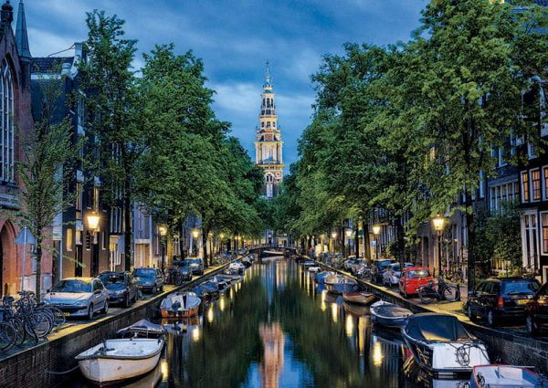 Amsterdam Canal at Dusk 1500 PC Jigsaw Puzzle