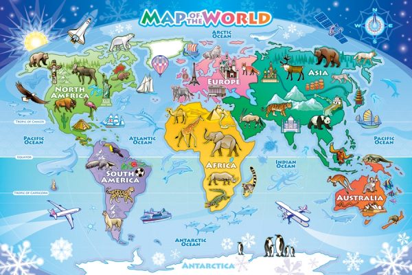 Map of the World 48 PC Floor Jigsaw Puzzle