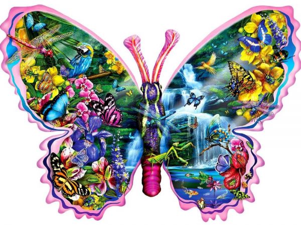 Butterfly Waterfall 1000 PC Shaped Jigsaw Puzzle