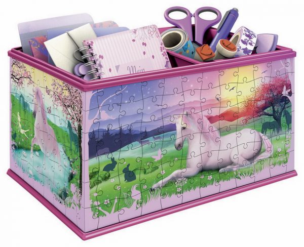 Unicorns Box Girly Girl 216 Pc 3D Puzzle Storage Box