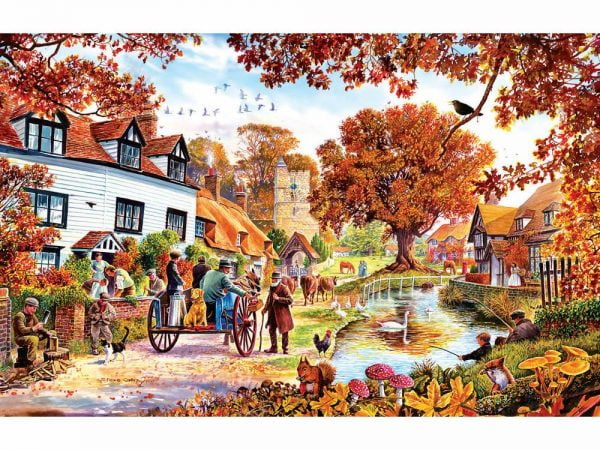 Village Autumn 1000 PC Jigsaw Puzzle
