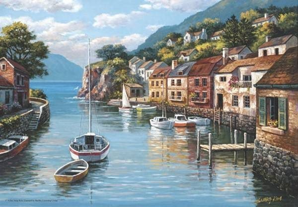 Village on the Water 500 PC Jigsaw Puzzle