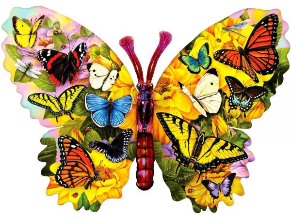 Wings of Colour Shaped 1000 PC Jigsaw Puzzle