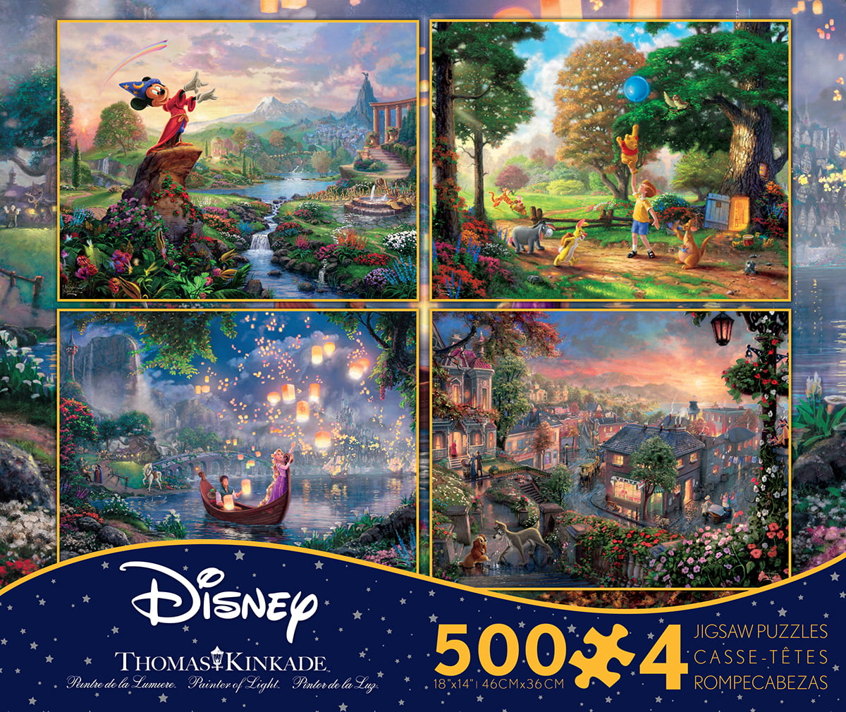 Thomas Kinkade Disney Dreams 4 x 500 Piece Multi Pack Jigsaw Puzzles