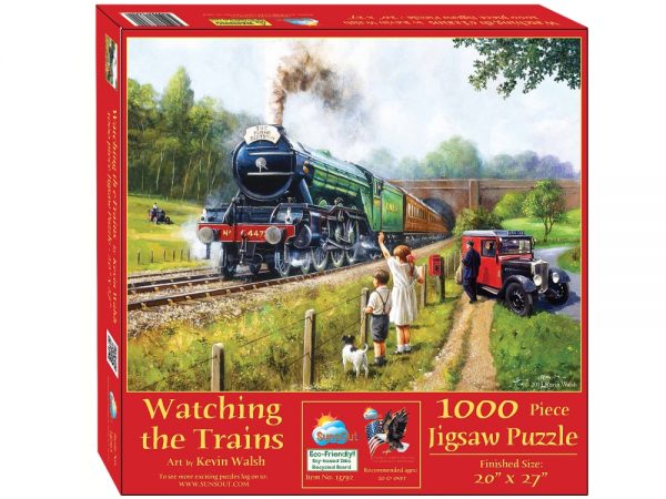 Watching the Trains 1000 Piece Jigsaw Puzzle - Sunsout