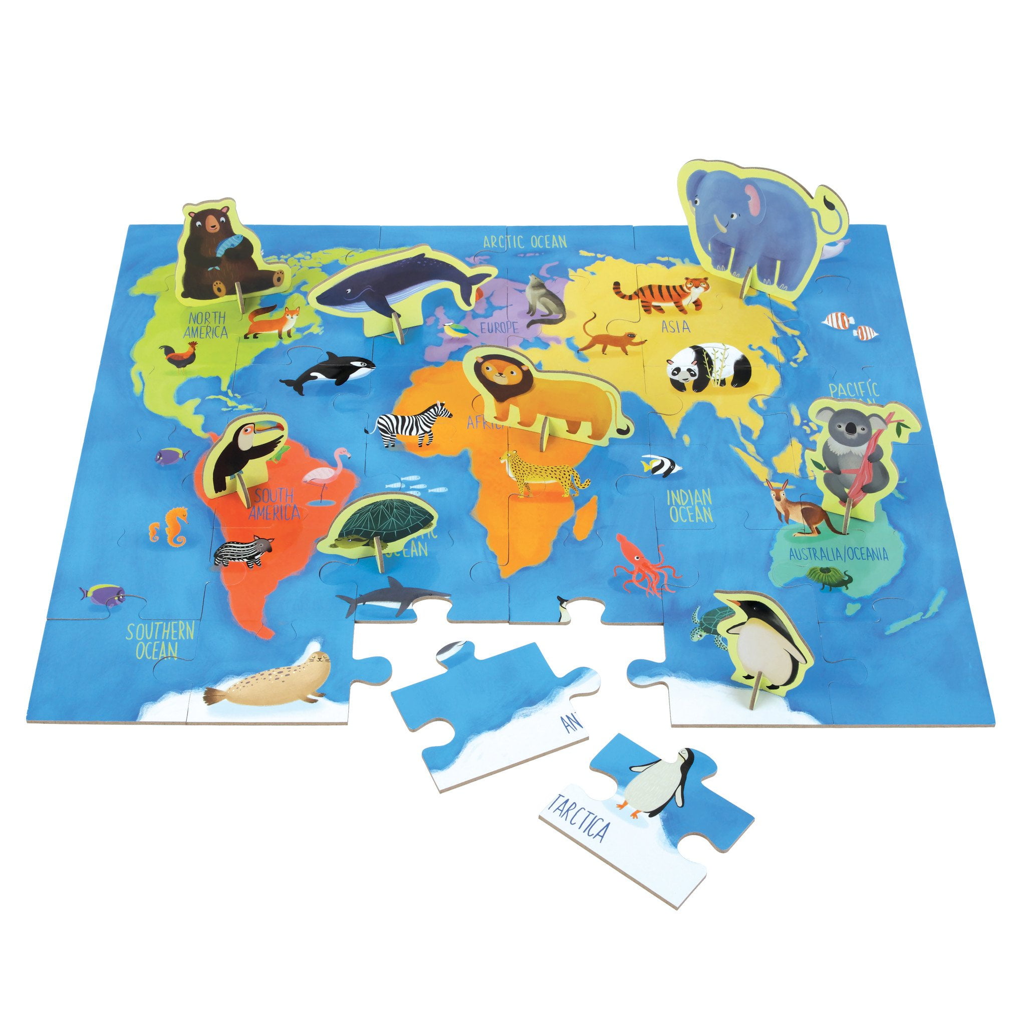 Puzzle Play Set - Animals of the World 36 Piece - Mudpuppy