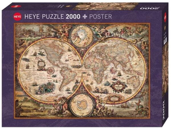 Map Art - Vintage World 2000 Piece Jigsaw Puzzle - Heye