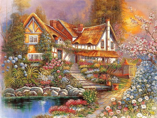 wallpaper pieces vintage at Tomax Puzzle  PC PUZZLE 4000 Jigsaw Dreamy  Scenery