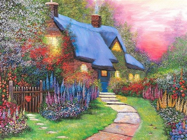 Floral Cottage 1500 PC Jigsaw Puzzle