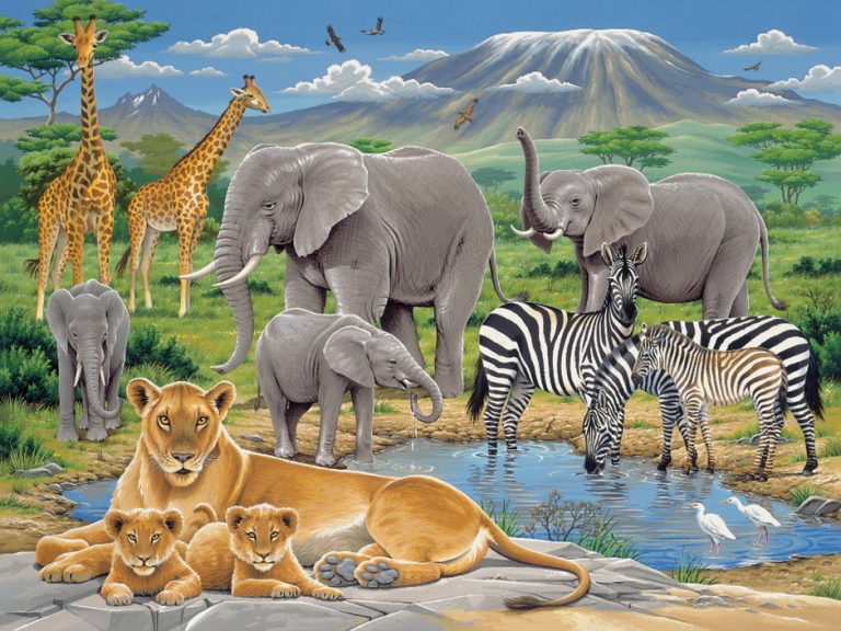 Animals In Africa 200 Piece Jigsaw Puzzle - Ravensburger - Puzzle 