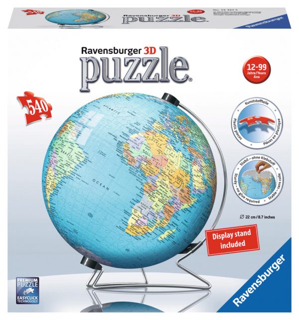 World Globe 3D 540 Piece Puzzle