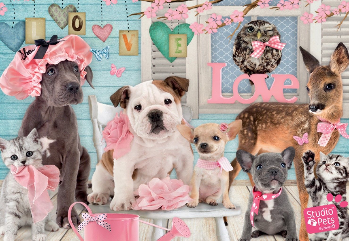 True pets. Studio Pets. Пазлы студио петс. Алмазная мозайка собаки. 1000 Пазл 2 собаки в розовых цветах.
