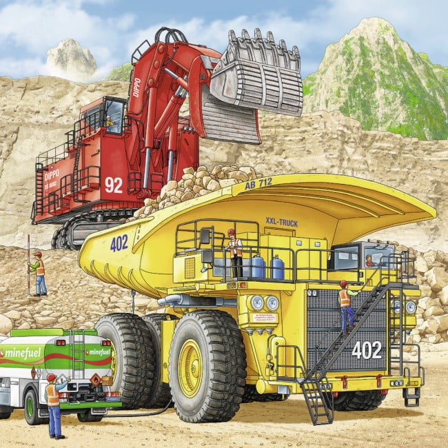 Giant Vehicles 3 x 49 PC Jigsaw Puzzle