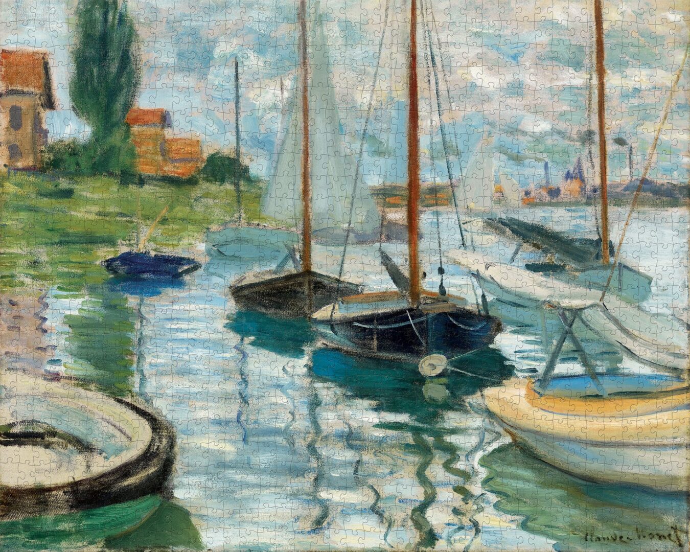 Pomegranate - Sailboats on the Seine 1000 Piece Puzzle