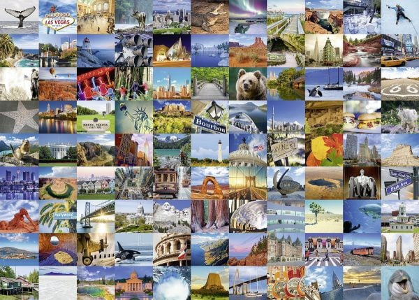 99 Most Beautiful Places USA CANADA 1000 PC Jigsaw Puzzle