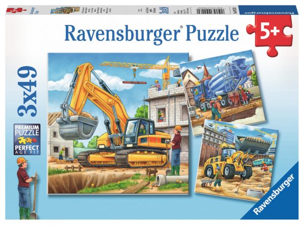 Construction Vehicle 3 x 49 PC Ravensburger Puzzle