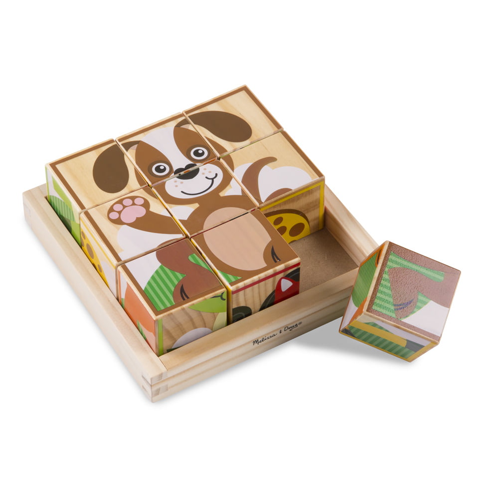 MY FIRST WOODEN CUBE PUZZLE - ANIMALS BY MELISSA & DOUG