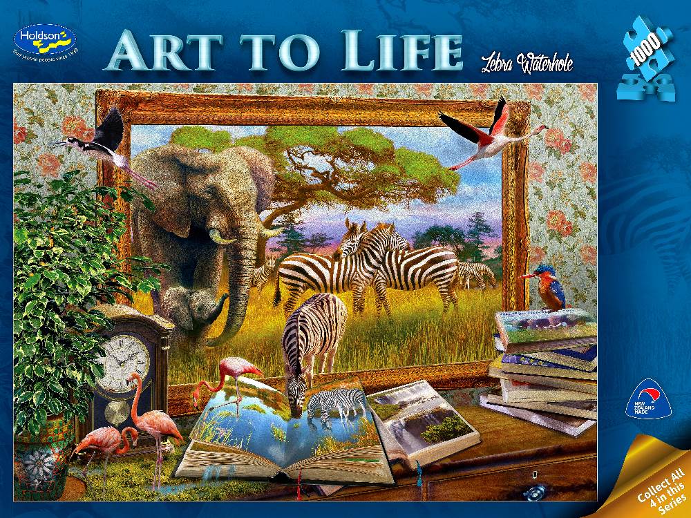 Art to Life - Zebra Waterhole 1000 Piece Puzzle