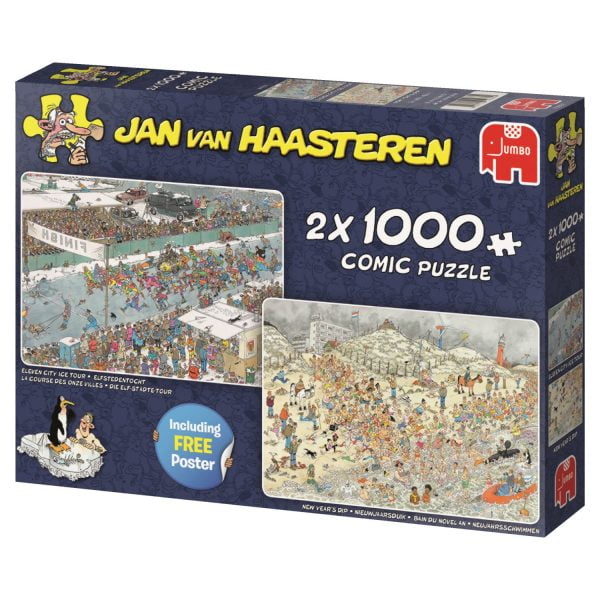Jan Van Haasteren - Winter Fun 2 x 1000 Piece Jigsaw Puzzle - Jumbo