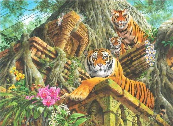 Temple Tigers 1000 Piece Anatolian Puzzle