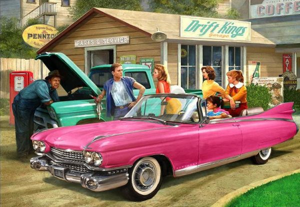 American Classics - The Pink Caddy 1000 Piece Jigsaw Puzzle