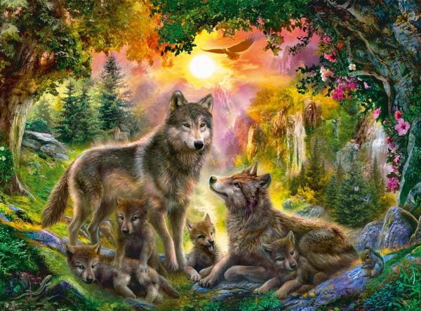 Wolf Family in the Sun 200 Piece Ravensburger Puzzle