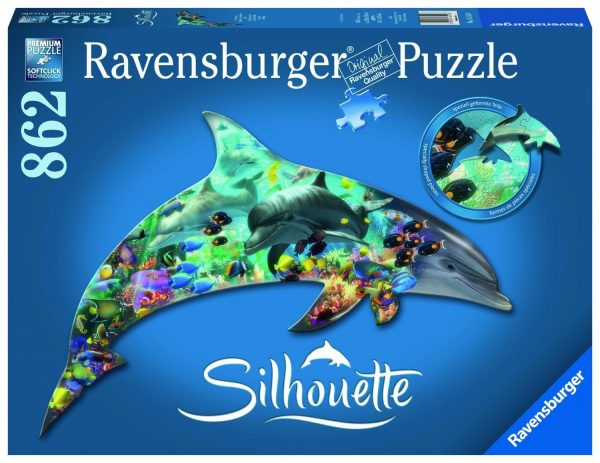 Silhouette Puzzle Dolphins 862 Piece Ravensburger