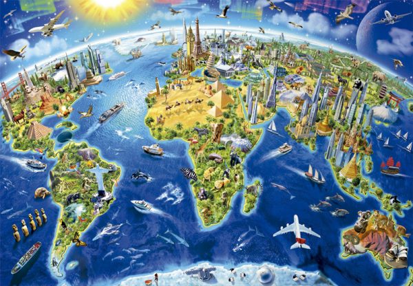 World Landmarks Globe 2000 Piece Educa Puzzle