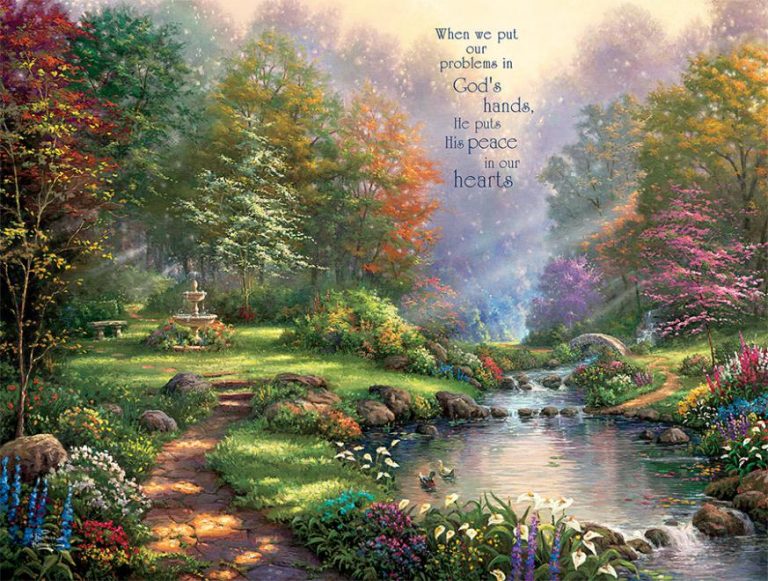 LARGE PIECE PUZZLE - THOMAS KINKADE REFLECTIONS OF FAITH 300 PIECE