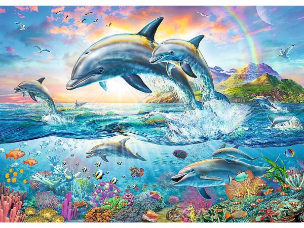 Happy Dolphins 2000 Piece Jigsaw Puzzle