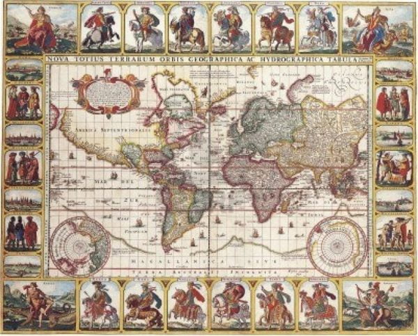 Antique World Map 1652 by Nicolas Visscher 1000 Piece Puzzle