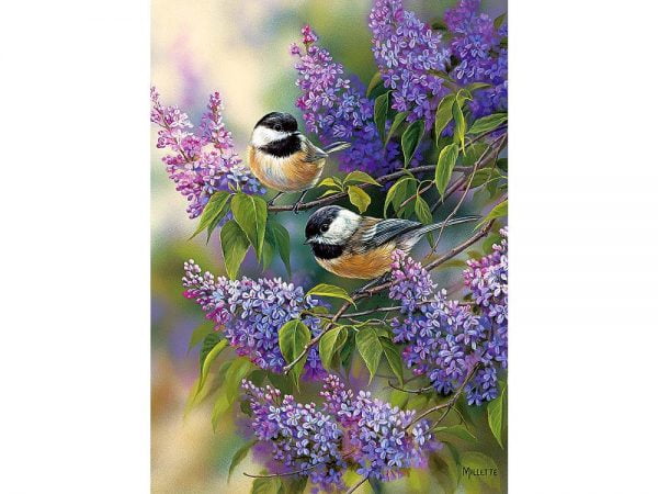Chickadees & Lilacs 1000 Piece Puzzle - Cobble Hill