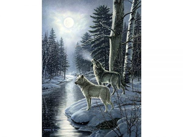 Wolves by Moonlight 1000 Piece Puzzle - Cobble Hill