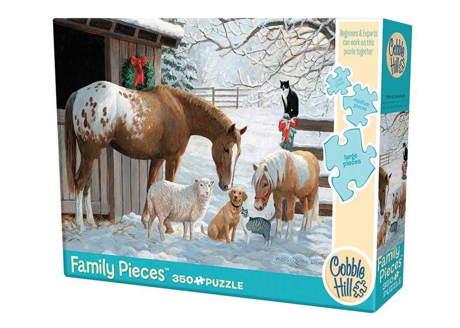 Winter Barnyard 350 Piece Family Puzzle by Cobble