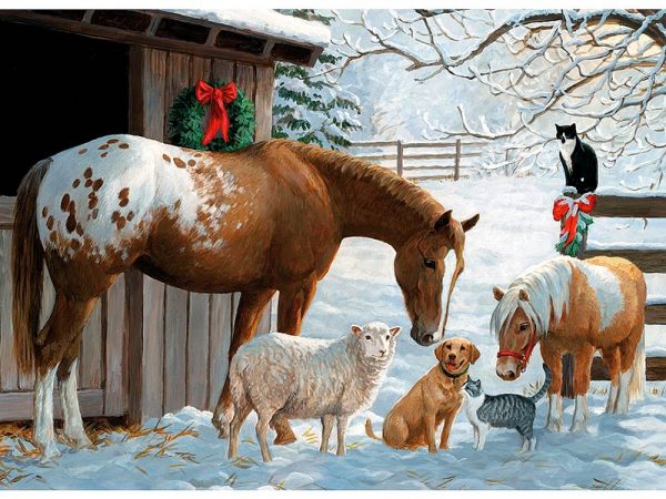Winter Barnyard 350 Piece Family Puzzle by Cobble Hill
