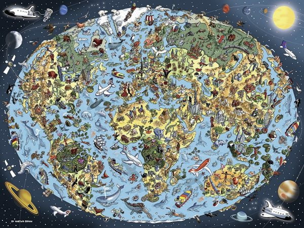 Cartoon Earth 1500 Piece Puzzle - Ravensburger