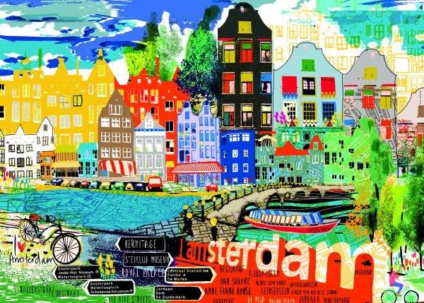 City Life - I Love Amsterdam 1000 Piece Heye Puzzle