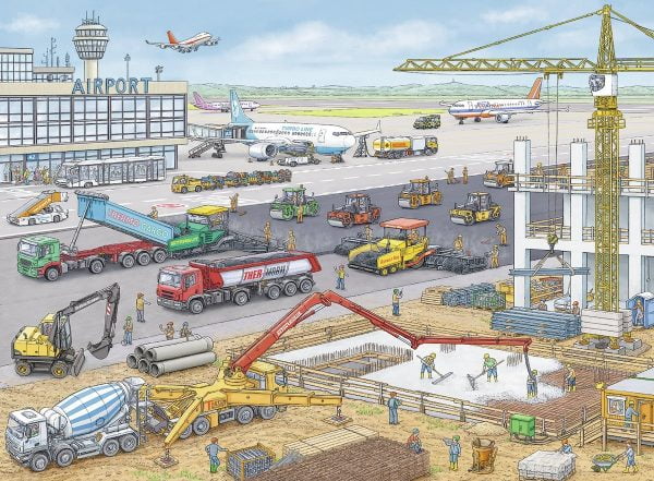 Construction Site at the Airport 100 Piece Airport