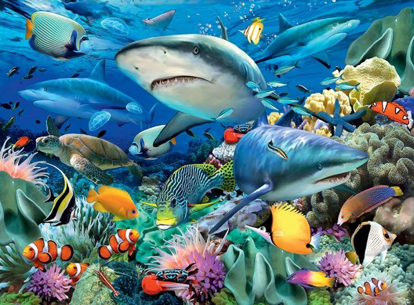 The Reef of the Sharks 100 Piece Ravensburger Puzzle