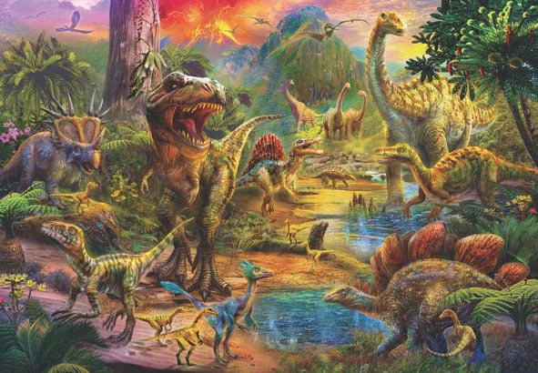 Landscape of Dinosaurs 500 Piece Jigsaw Puzzle