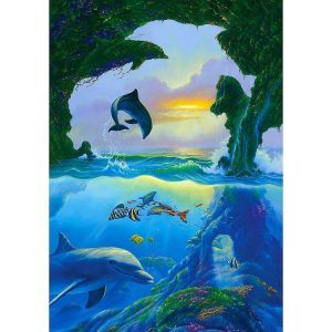 7 Dolphins Hidden Image 1000 Piece Puzzle